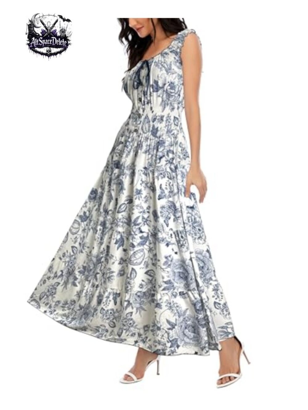 Boho Floral Print Tiered Casual Flowy Long Maxi Dress Sleeveless